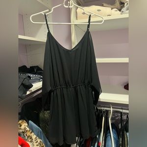 Black off the shoulder sheer romper. Size medium! Worn once.